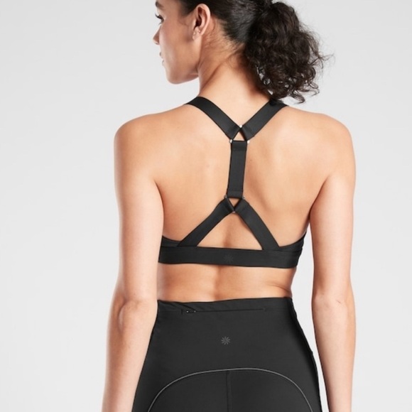 NWT Athleta Ascent Padded Sport Bra Black XL - Picture 2 of 9